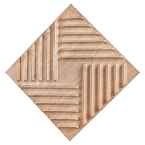 3D väggpaneler, 12-pack 50x50x2.6 cm, ljus trä, PVC