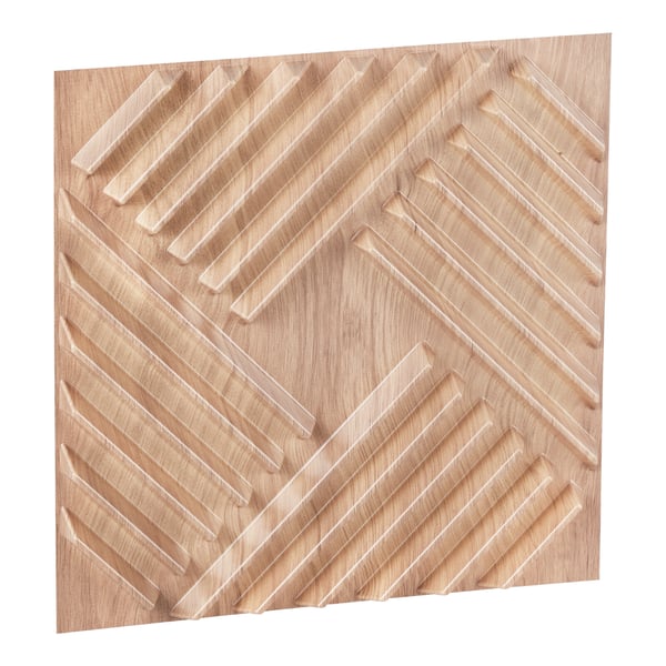 3D väggpaneler, 12-pack 50x50x2.6 cm, ljus trä, PVC