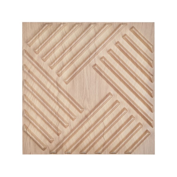 3D väggpaneler, 12-pack 50x50x2.6 cm, ljus trä, PVC