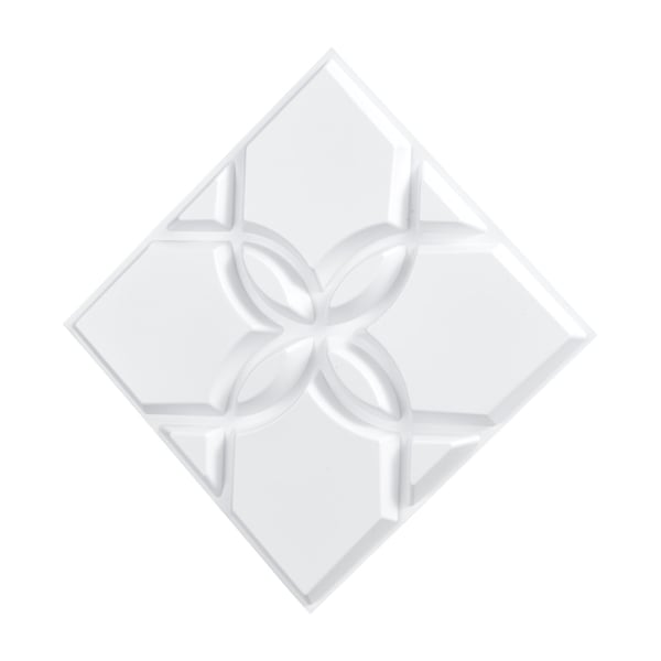 3D-seinäpaneelit, 300x300x25,1 mm, valkoinen, PVC