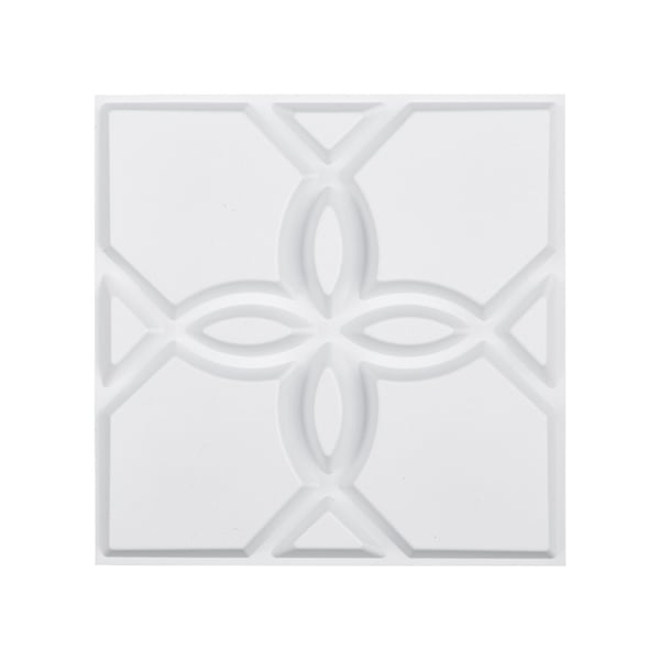 3D-seinäpaneelit, 300x300x25,1 mm, valkoinen, PVC