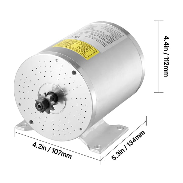 Sähköinen harjaton DC-moottoripaketti, 2000W 48V 4300rpm, 13.4x10.7x11.2 cm