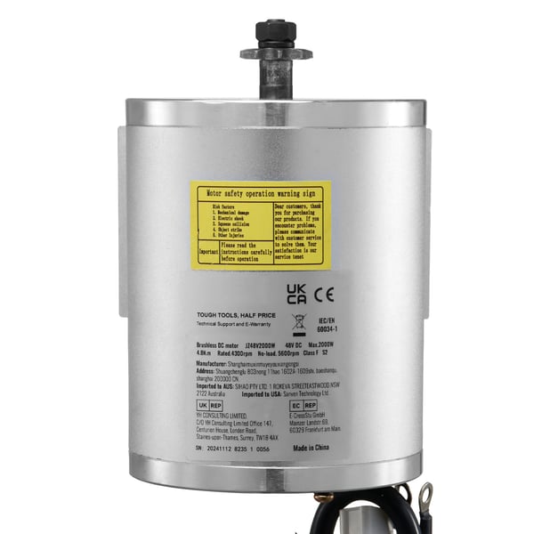 Sähköinen harjaton DC-moottoripaketti, 2000W 48V 4300rpm, 13.4x10.7x11.2 cm