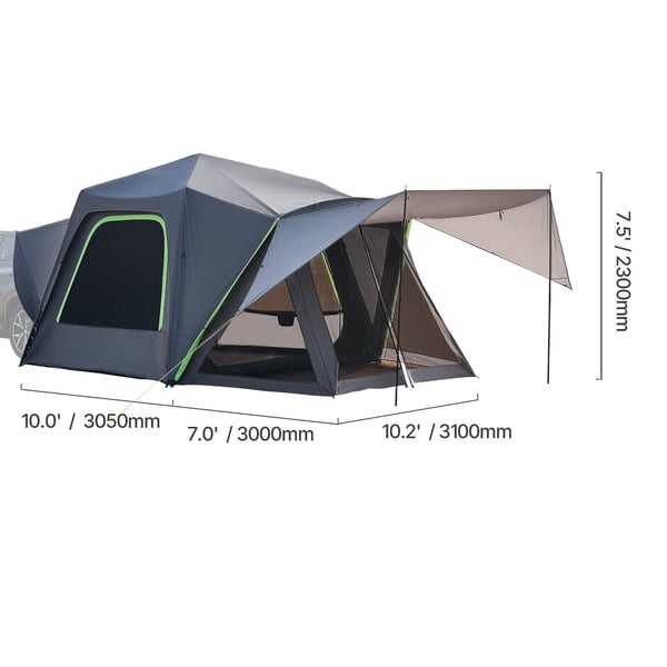 SUV Camping Telt, 305x310x230 cm, Vandtæt, Dobbelt Lag, Opbevaring