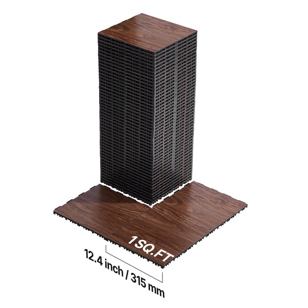 Tanssilattialaatat, 31.5x31.5x1.7 cm, ruskea, lukittuva siirrettävä lattia