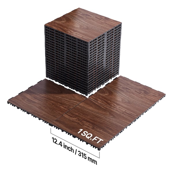 Tanssilattialaatat, 31.5x31.5x1.7 cm, ruskea, kannettava lukittuva lattia