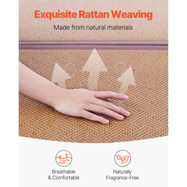 Tatamimatta, 203x99x1,3 cm, Beige, Rattan