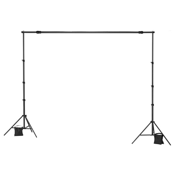 Baggrundsstativ, Justerbart fotobaggrundsstativsæt, 213x300 cm, Sort, Stål