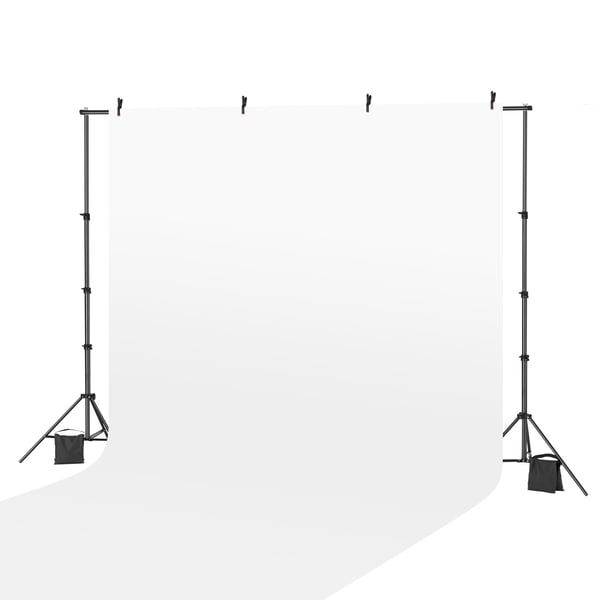 Baggrundsstativ, Justerbart fotobaggrundsstativsæt, 213x300 cm, Sort, Stål