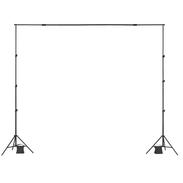 Baggrundsstativ, 260x300 cm, Sort, Justerbart Stål