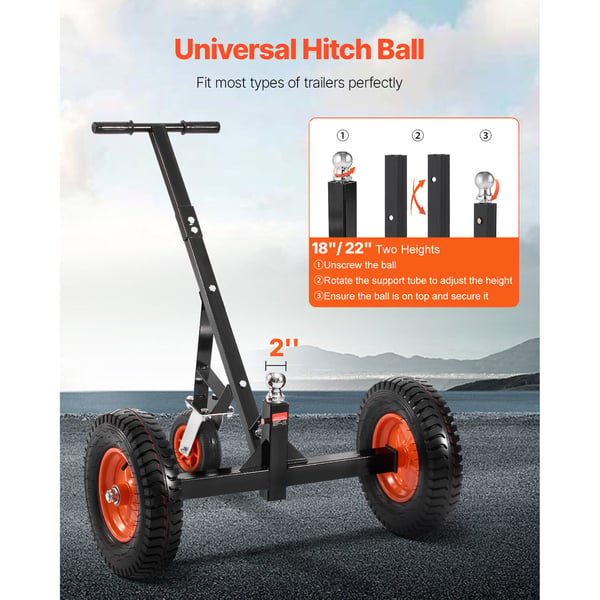 Trailer Dolly, 386,1x386,1x100,1 cm, Kulstofstål