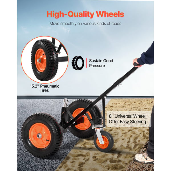 Trailer Dolly, 386,1x386,1x100,1 cm, Kulstofstål
