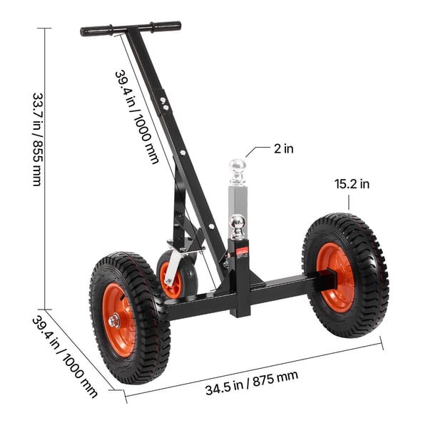 Trailer Dolly, 386,1x386,1x100,1 cm, Kulstofstål