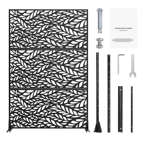 Rumdeler, 120x50,8x183 cm, Sort, Metal