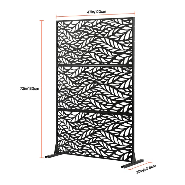Rumdeler, 120x50,8x183 cm, Sort, Metal