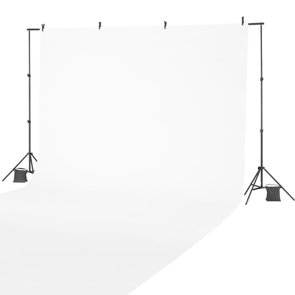Baggrundsstativ, 198x300 cm, Sort, Justerbart stål