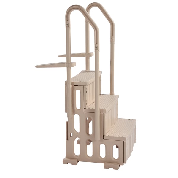 Swimmingpoolstige, 150x82x67 cm, taupe, PE