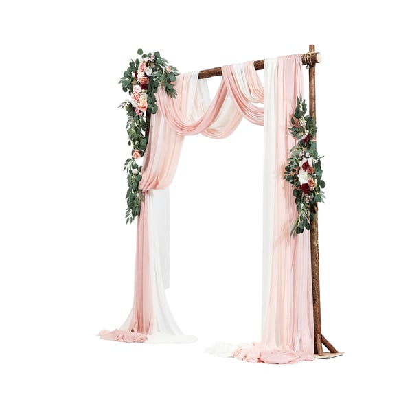 Bryllupsbue Blomstersæt, 1000x76 cm, Pink, Silketekstil