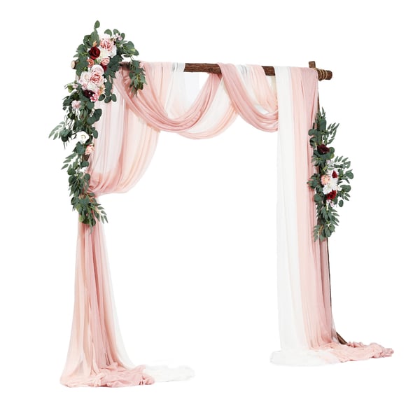 Bryllupsbue Blomstersæt, 1000x76 cm, Pink, Silketekstil