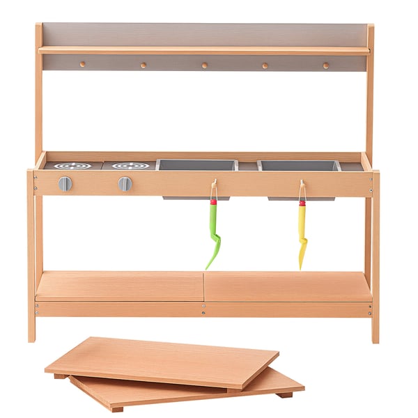 Mud Kitchen, Puinen Leikkikeittiö 100x36x88.5 cm, Ulkokäyttöön, Setri
