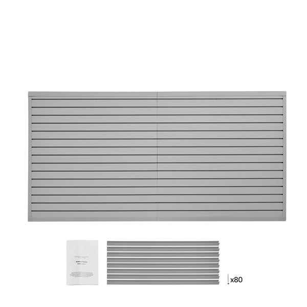 Lamellvægspanel, 122,5x245x2 cm, Grå, PVC Opbevaring