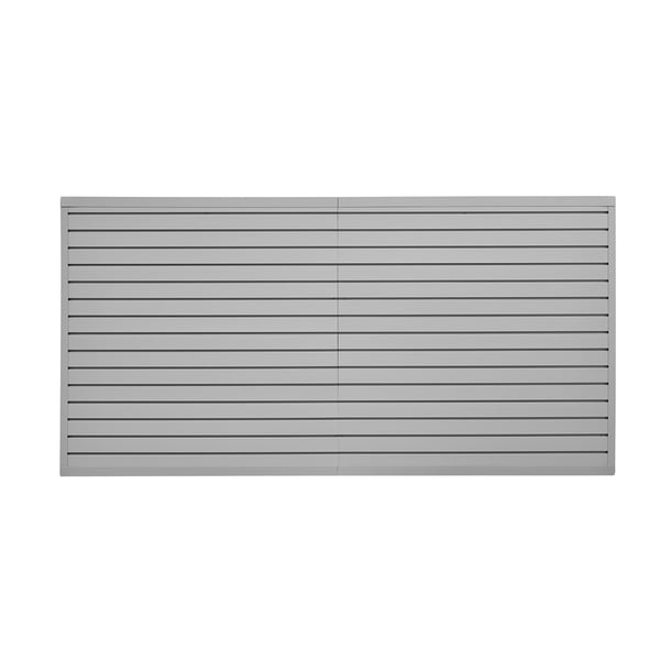 Lamellvægspanel, 122,5x245x2 cm, Grå, PVC Opbevaring