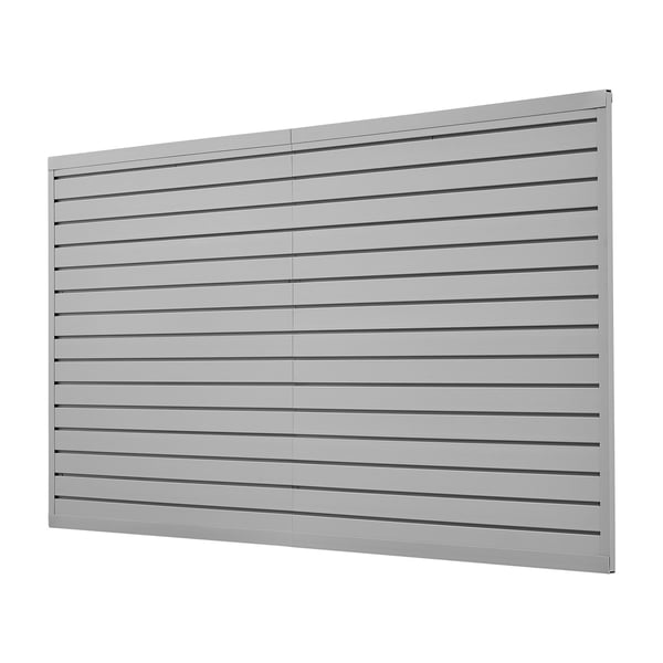 Lamellvægspanel, 122,5x245x2 cm, Grå, PVC Opbevaring
