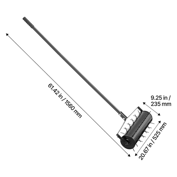 Plænelufter, 53x24x156 cm, Sort, Metal