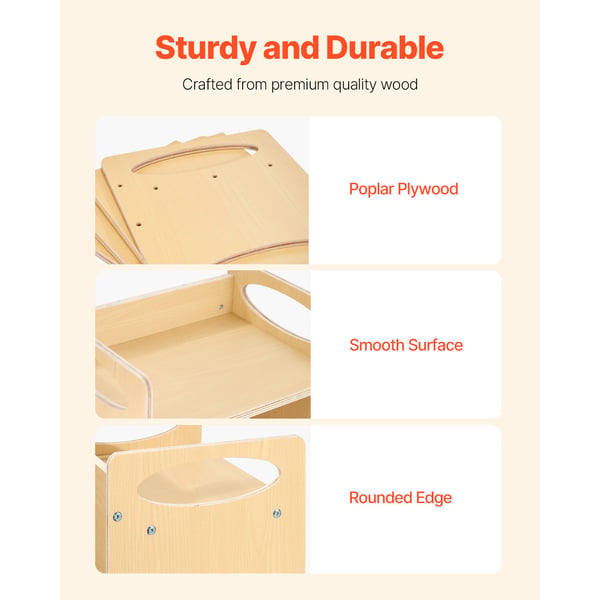 Montessori bord och stolsset, 38x30x36,2 cm bord, 30,2x28x26,5 cm stol, natur, trä