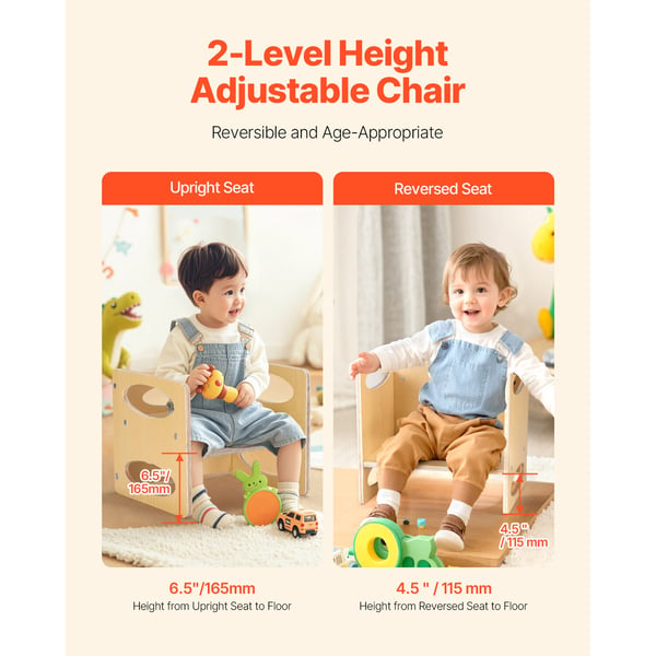 Montessori bord och stolsset, 38x30x36,2 cm bord, 30,2x28x26,5 cm stol, natur, trä