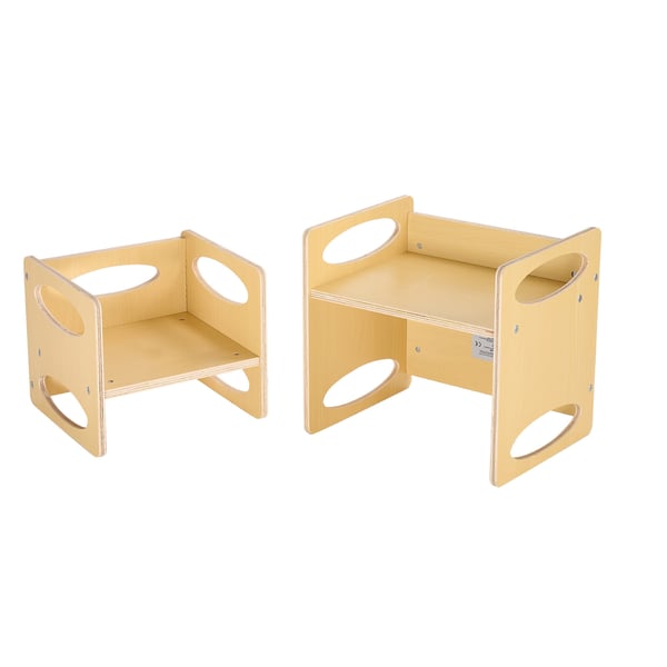 Montessori bord och stolsset, 38x30x36,2 cm bord, 30,2x28x26,5 cm stol, natur, trä
