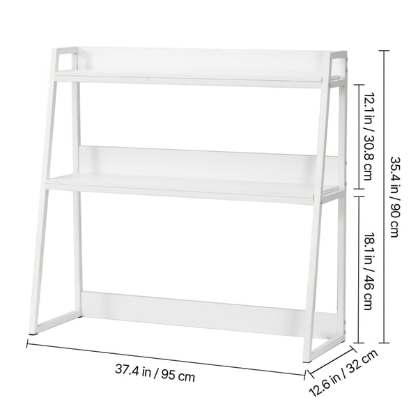 Skrivebordsreol, 95x32x90 cm, Hvid, Opbevaring