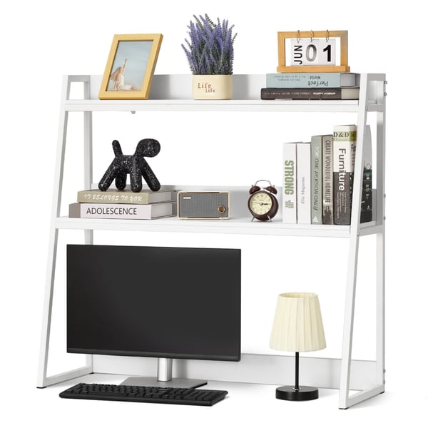 Skrivebordsreol, 95x32x90 cm, Hvid, Opbevaring