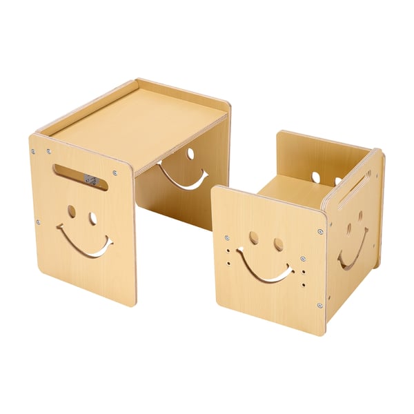 Ammesæt med bord og stol, 42,4x30x38,5 cm, Træ, Justerbar