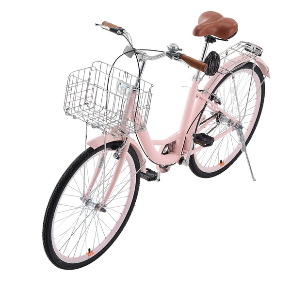 Cruiser-cykel, 165x59x108,5 cm, Rosa, Höglegerat stål
