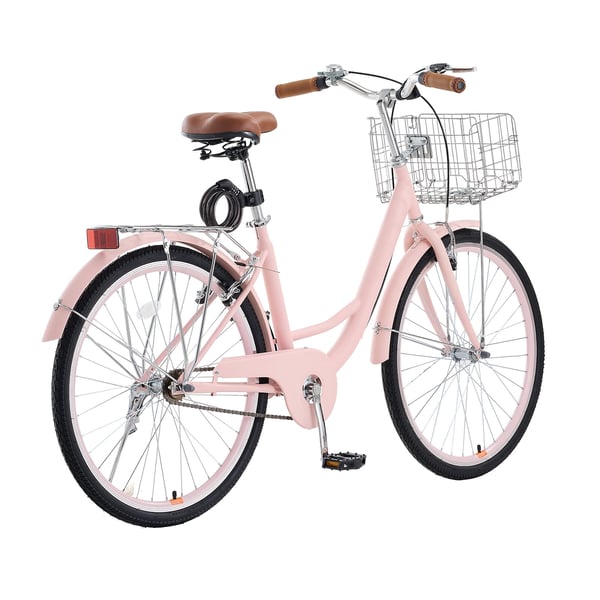 Cruiser-cykel, 165x59x108,5 cm, Rosa, Höglegerat stål