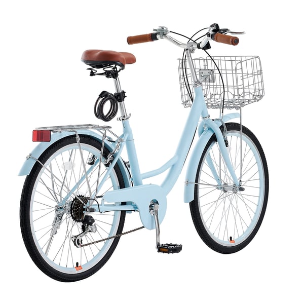 Cruiser-cykel, 7-växlad, 165x59x108,5 cm, ljusblå, högkolstål
