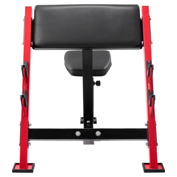 Preacher Curl Bänk Justerbar Träningsbänk Svart Röd, Styrketräning