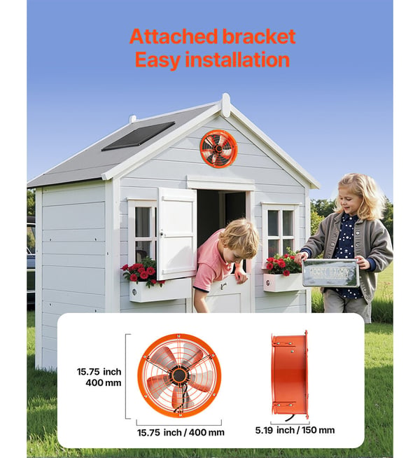 Vindsluftare, 40x15 cm, Svart, Solcellsdriven ventilation