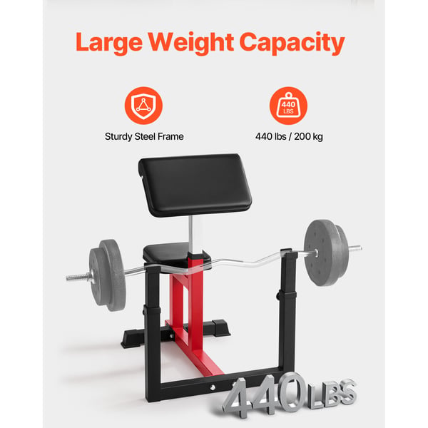 Vægtbænk, 200 kg, Sort, Stål