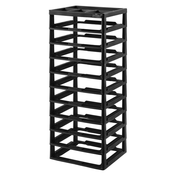 Säilytysorganisaattori, 10-tasoinen suuri kapasiteetti, 36,2x40,5x102 cm, musta, PP-materiaali