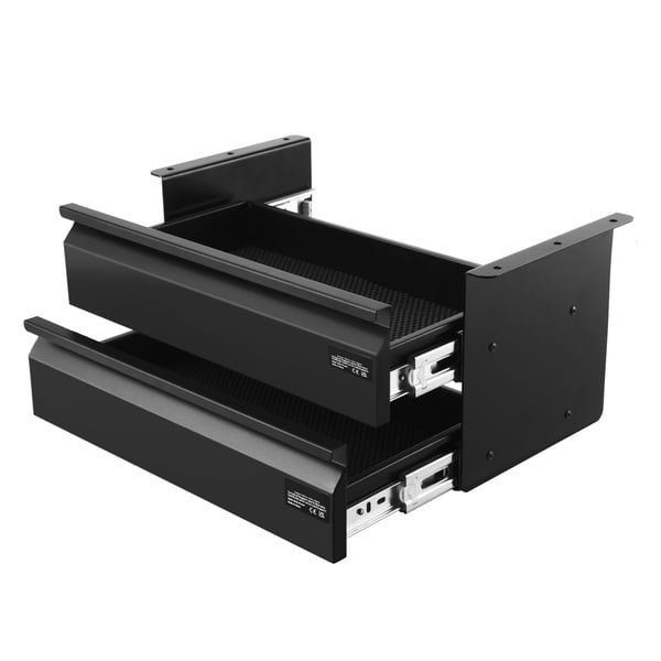 Underdeskuffe, 45,7x22,7x20 cm, Sort, Stål Opbevaringsorganisator