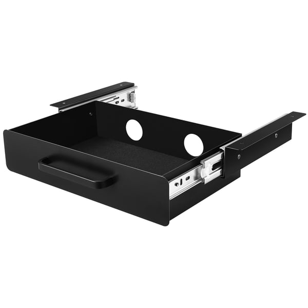 Underdeskuffe, 38.5x23x7.6 cm, Sort, Metalopbevaring