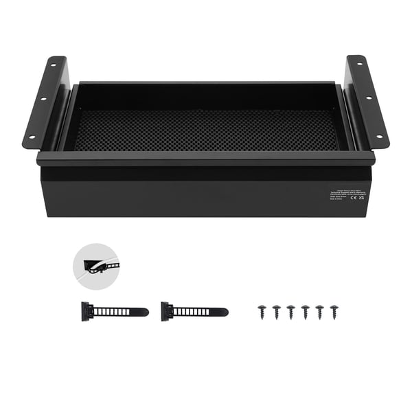 Under Desk Skuffe, 44x22.3x10.1 cm, Sort, Stål Opbevaring
