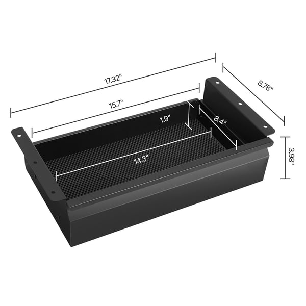 Under Desk Skuffe, 44x22.3x10.1 cm, Sort, Stål Opbevaring