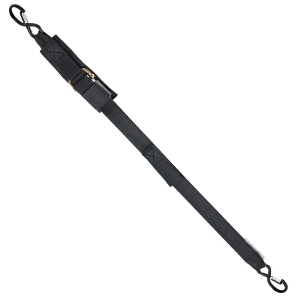 Surringsremme med skralde, selvoprullende, 5,08x121,9 cm, sort, kraftig