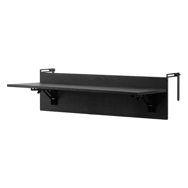 Altanophængt bord, 30,5x81,3 cm sammenklappeligt udendørs bord, sort, metal