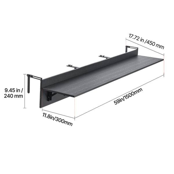 Altanophængt bord, 150x45x24 cm, sammenklappeligt, udendørs, metal