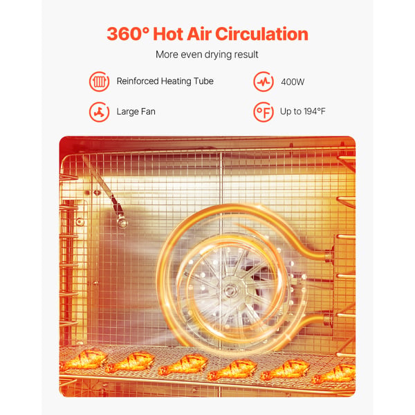 Maddehydrator, 300x305x310 mm, rustfrit stål, elektrisk