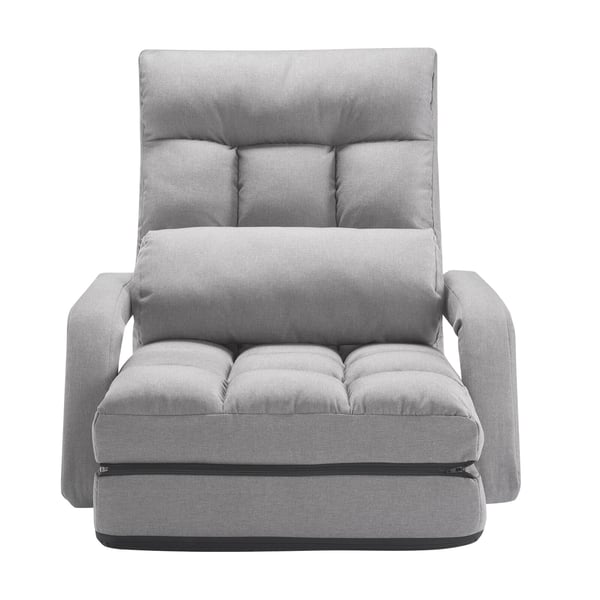 Gulvstol, 64x63x69 cm, Grå, Justerbar Foldesofa